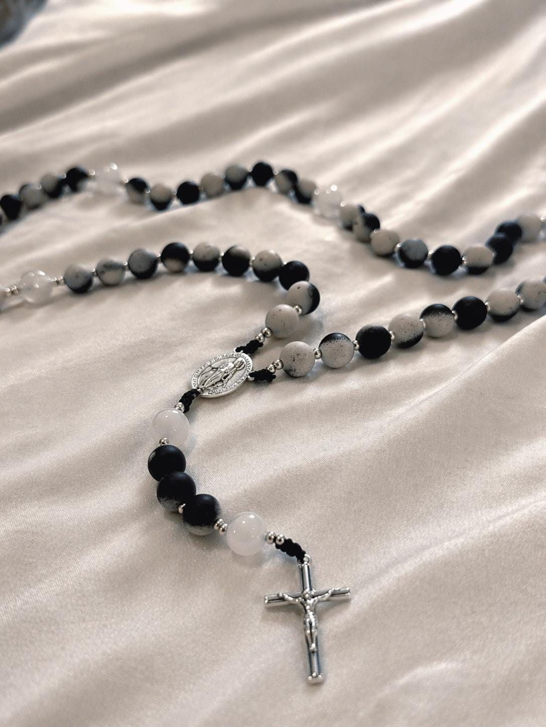 The “Day and Night” Black Handmade Rosary